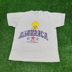 Vintage 1995 Warner-Bros Tweety Shirt Womens Large 21x26 USA